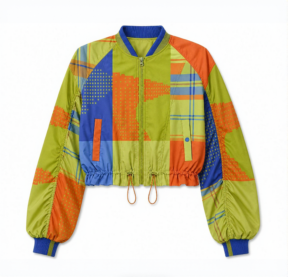 Peça com cores e estampas aplicadas